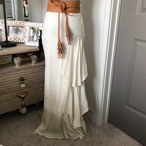 Soft Surroundings Linen blend waterfall maxi skirt